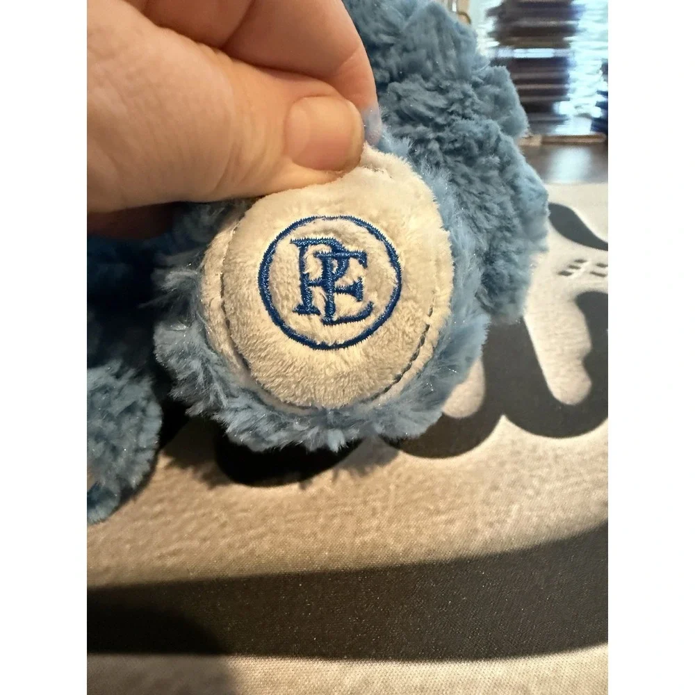 The Polar Express Beanie Bear Plush Stuffed‎ Toy Embroidered Foot Bow Blue